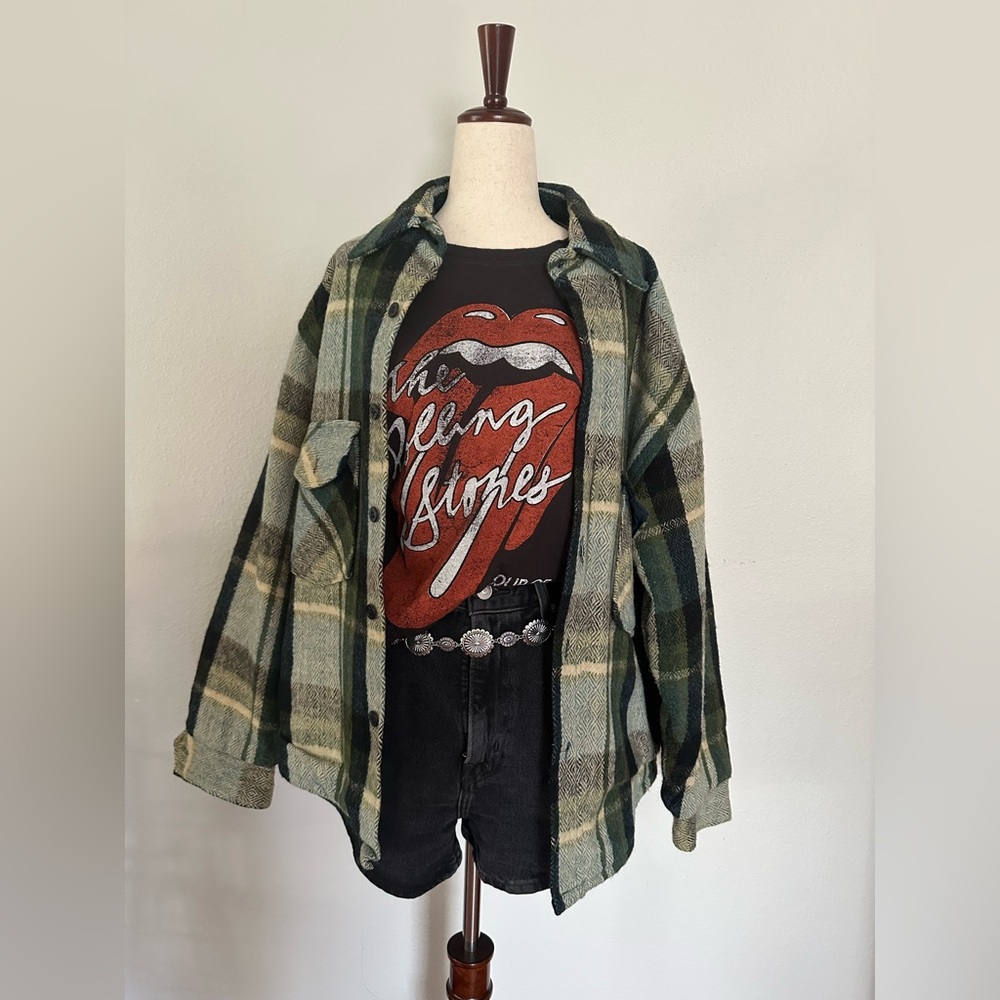 Vintage CPO Utility Jacket (Green Plaid Flannel)